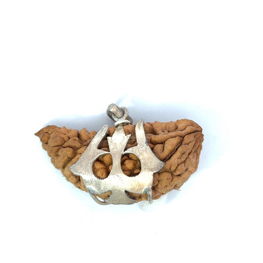 1 Mukhi Rudraksha Trishul Silver Locket