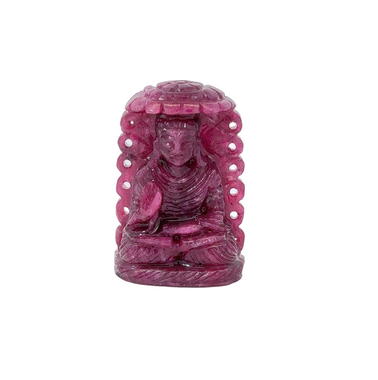 Natural Ruby Buddha God Figure – Symbol of Peace, Wisdom & Positive Energy 70.71 CT