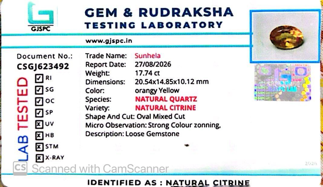 Citrine 17.74 Ct – Premium Natural Gemstone