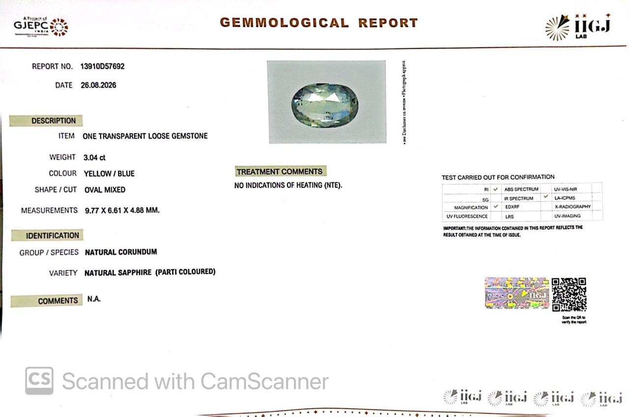 Natural Pitambari 3.04 Ct – Certified Gemstone