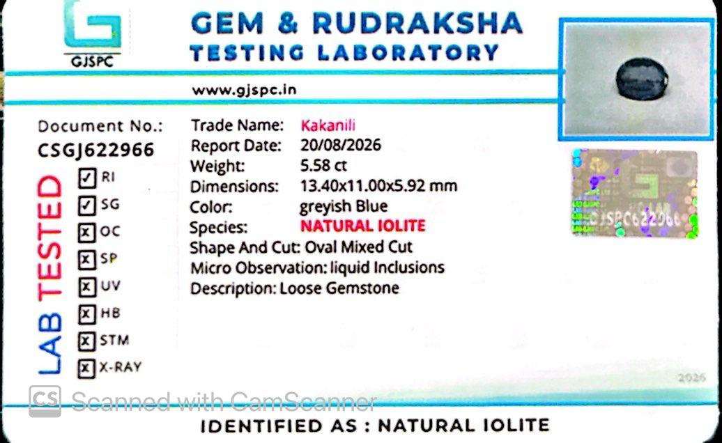 Iolite Stone – Natural Gemstone for Clarity, Confidence & Inner Balance |5.58 CT