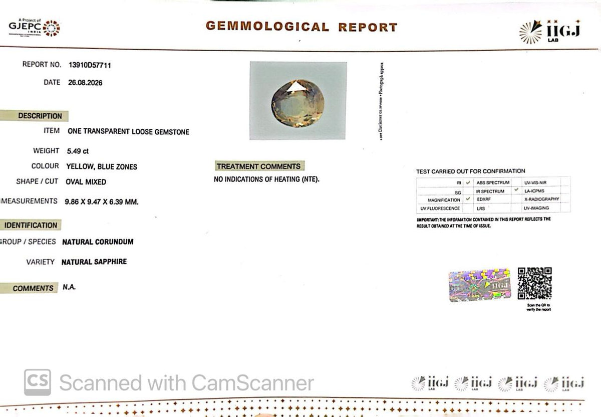 Natural Pitambari 5.49 Ct – Certified Gemstone