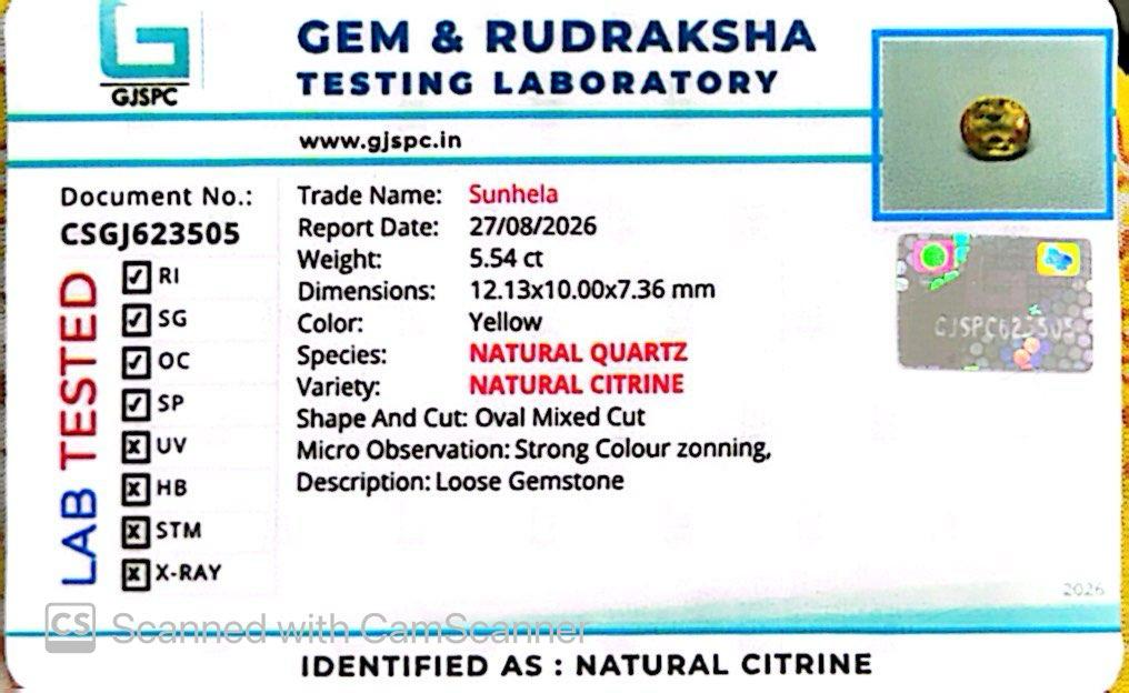 Citrine 5.54 Ct – Premium Gemstone