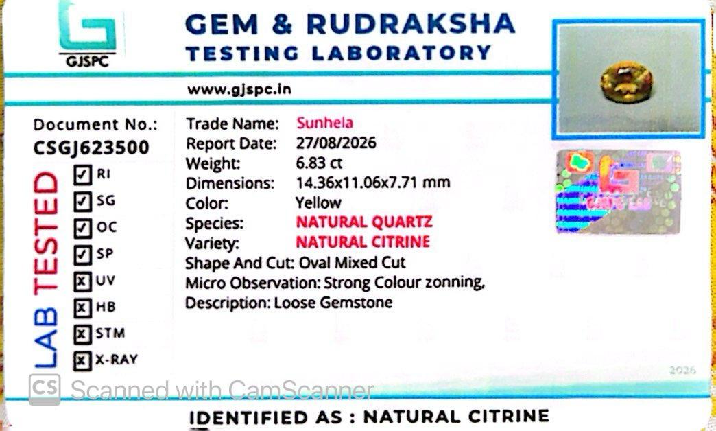 Citrine 6.83 Ct – Premium Gemstone