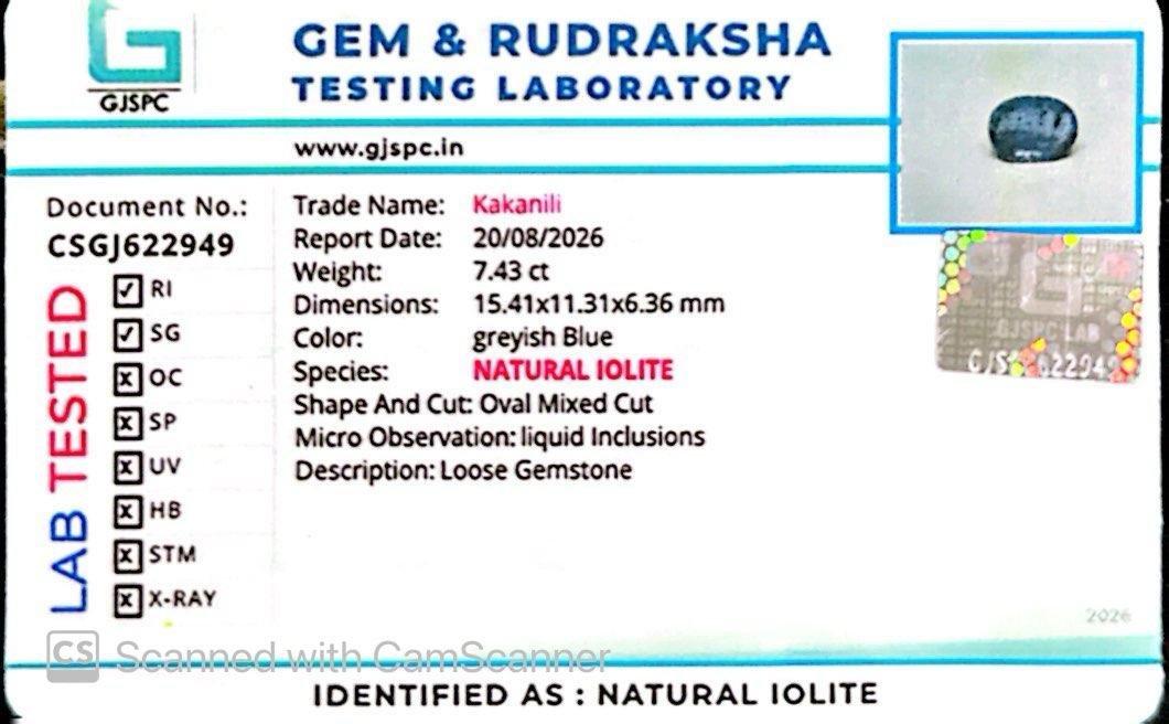 Iolite Stone – Natural Gemstone for Clarity, Confidence & Inner Balance |7.43 CT