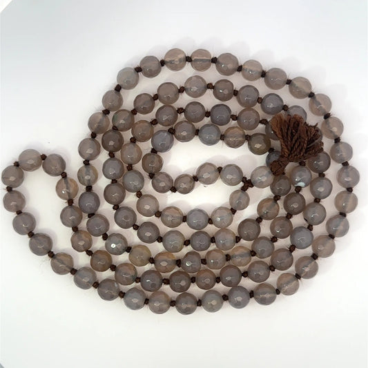 Smoky Quartz Cutting Mala – 108 Beads for Grounding & Clarity