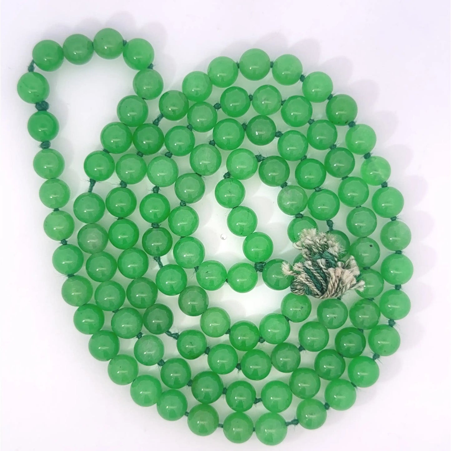 Green Z Plain Mala – 108 Beads for Balance & Healing