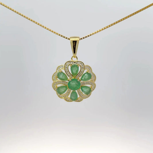 Natural Panna (Emerald) Pendant in 925 Sterling Silver – Certified Budh Stone for Wisdom & Prosperity