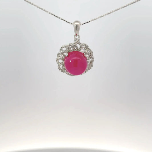 Natural Ruby Pendant in 925 Sterling Silver – Certified Manik Stone Pendant for Elegance & Energy