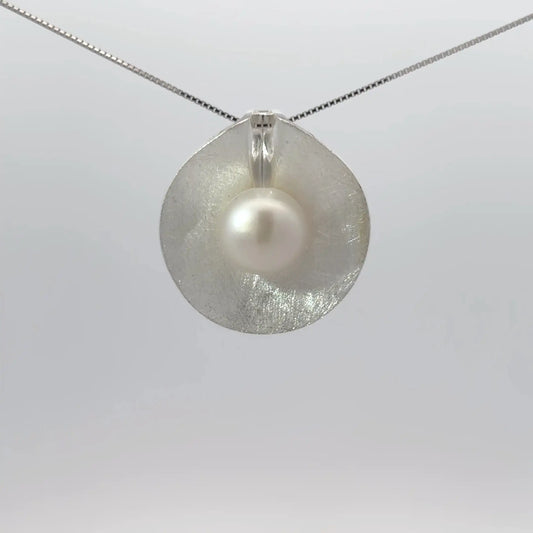 Natural Moti (Pearl) Pendant in Pure Silver – Certified Moon Gemstone for Peace & Emotional Balance