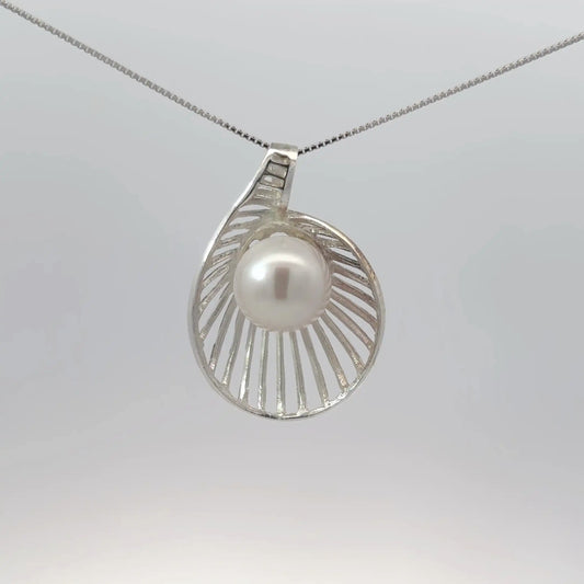 Natural Moti (Pearl) Pendant in Pure Silver – Certified Moon Gemstone for Peace & Emotional Balance