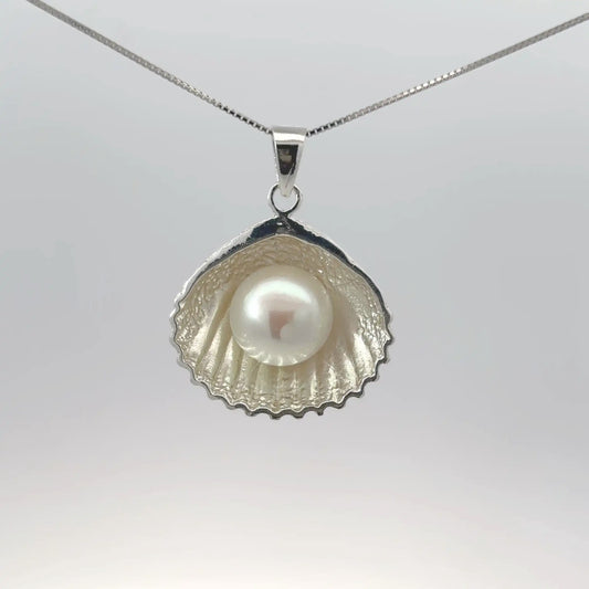 Natural Moti (Pearl) Pendant in Pure Silver – Certified Moon Gemstone for Peace & Emotional Balance