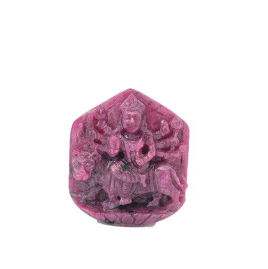 Natural Ruby Durga Ji Figure 175.35 CT