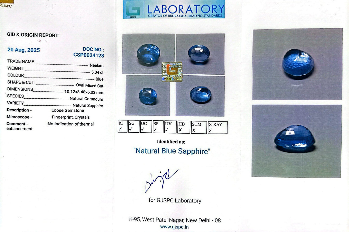 Natural Blue Sapphire (Neelam) – Power, Protection & Saturn’s Blessing 5.04 CT
