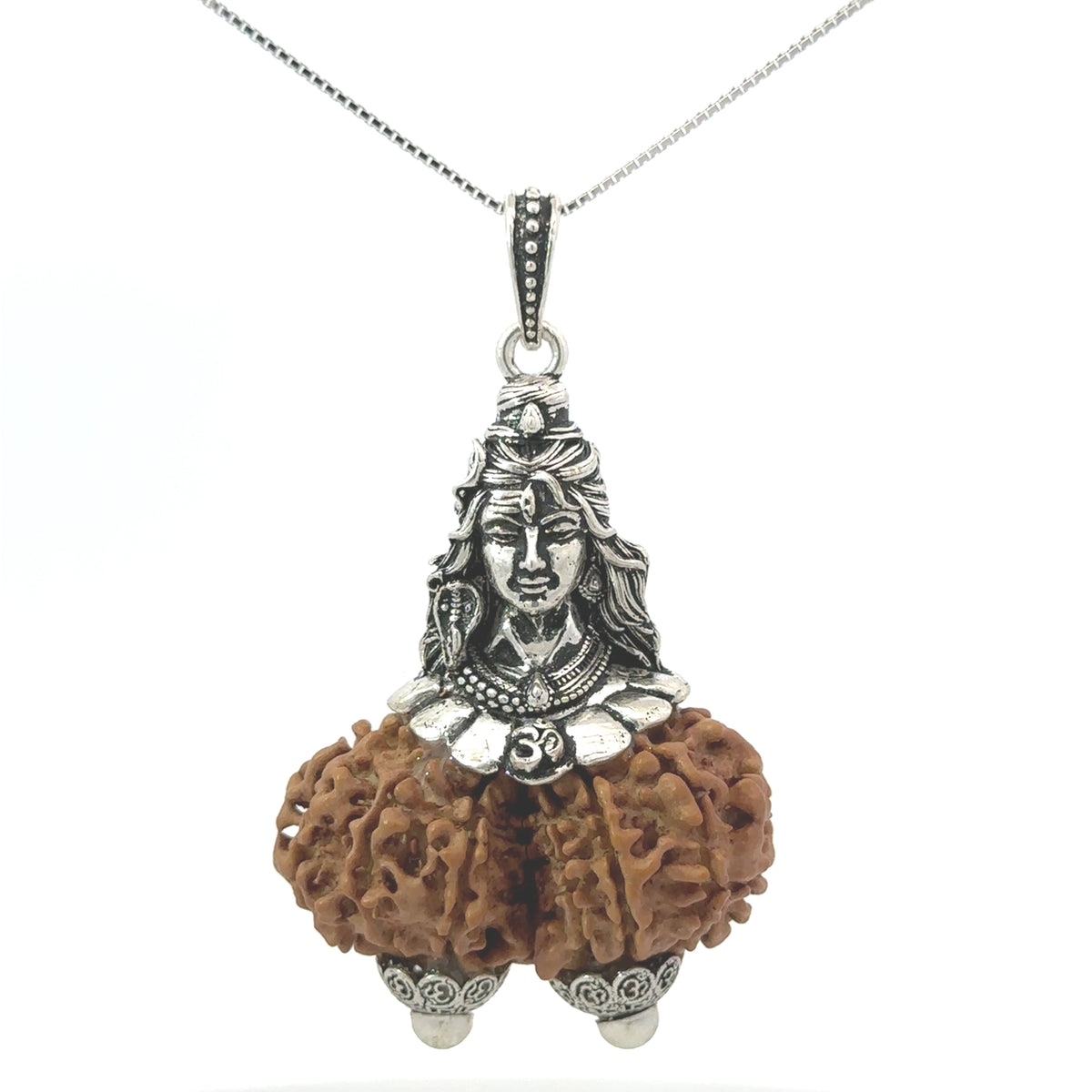 Gauri Shankar Rudraksha Silver Pendant Shiv – Premium Spiritual Jewellery