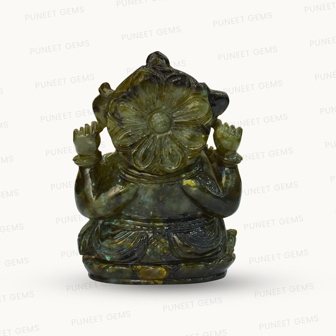 Labradorite Ganesh Ji Figure – Mystical Energy with Divine Blessings 2.055 kg