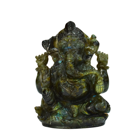 Labradorite Ganesh Ji Figure – Mystical Energy with Divine Blessings 2.055 kg