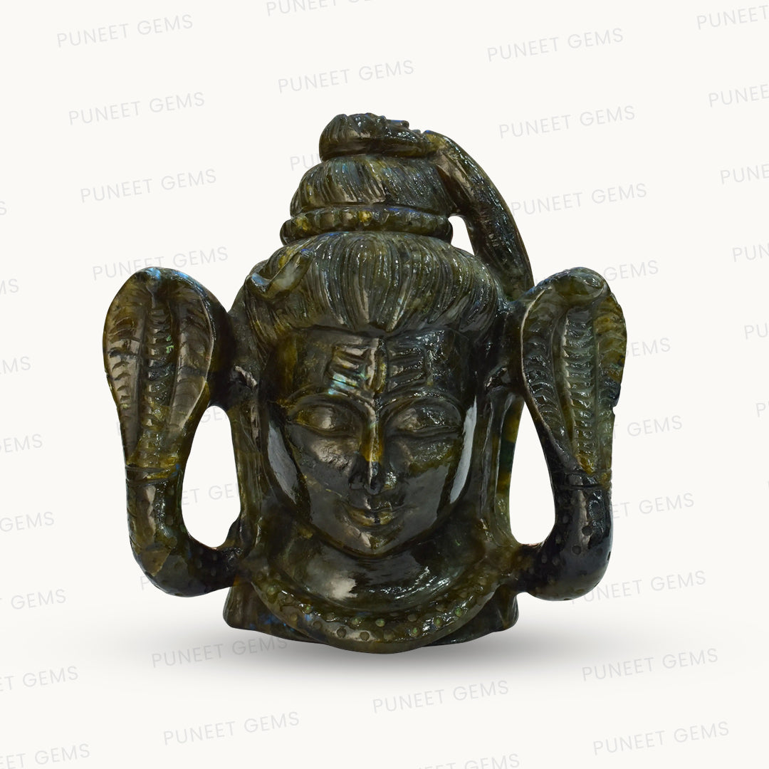 Labradorite Shiv Ji Figure – Divine Energy in Natural Stone 1.715 kg