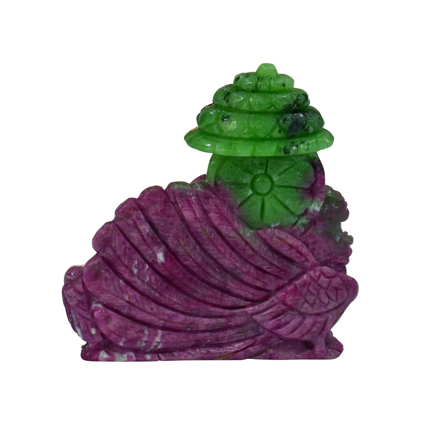 Natural Ruby Ganesh with Peacock Back Figure 552.63 CT