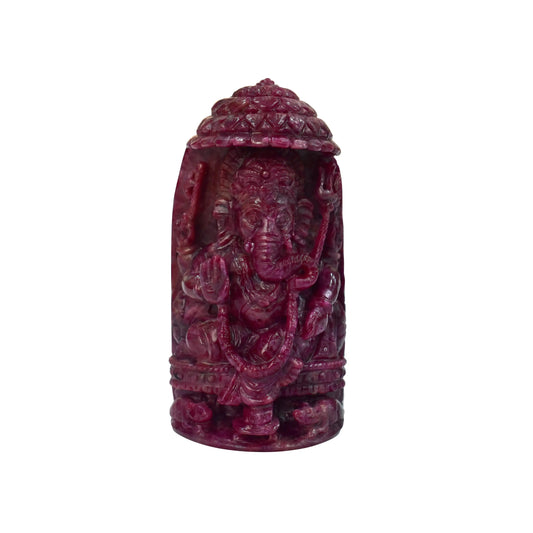 Natural Ruby Ganesh with Peacock Back – Ganesh Ji Figure 1941.57 CT