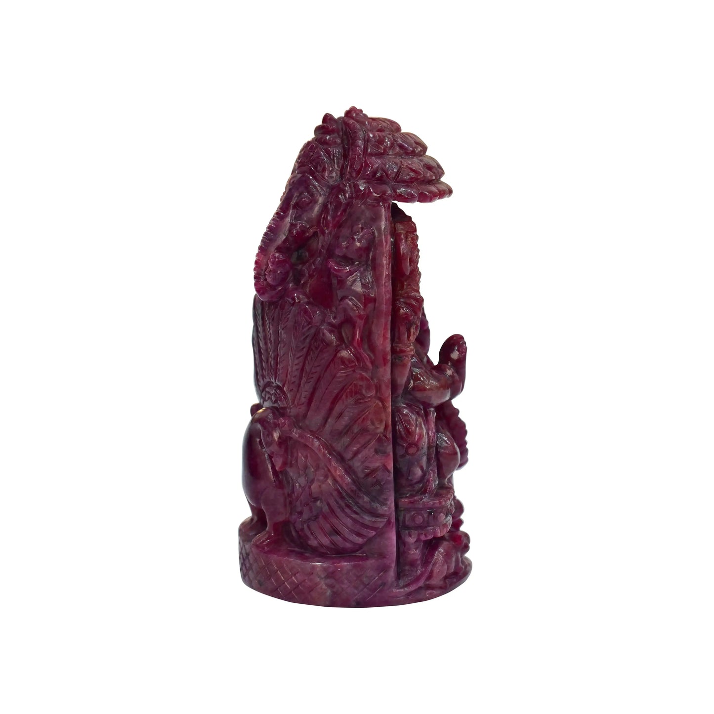 Natural Ruby Ganesh with Peacock Back – Ganesh Ji Figure 1941.57 CT