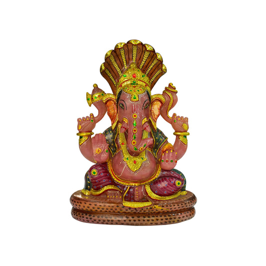 Natural Ruby Ganesh with Gold Polish – Handcrafted Spiritual Elegance 7.271 kg