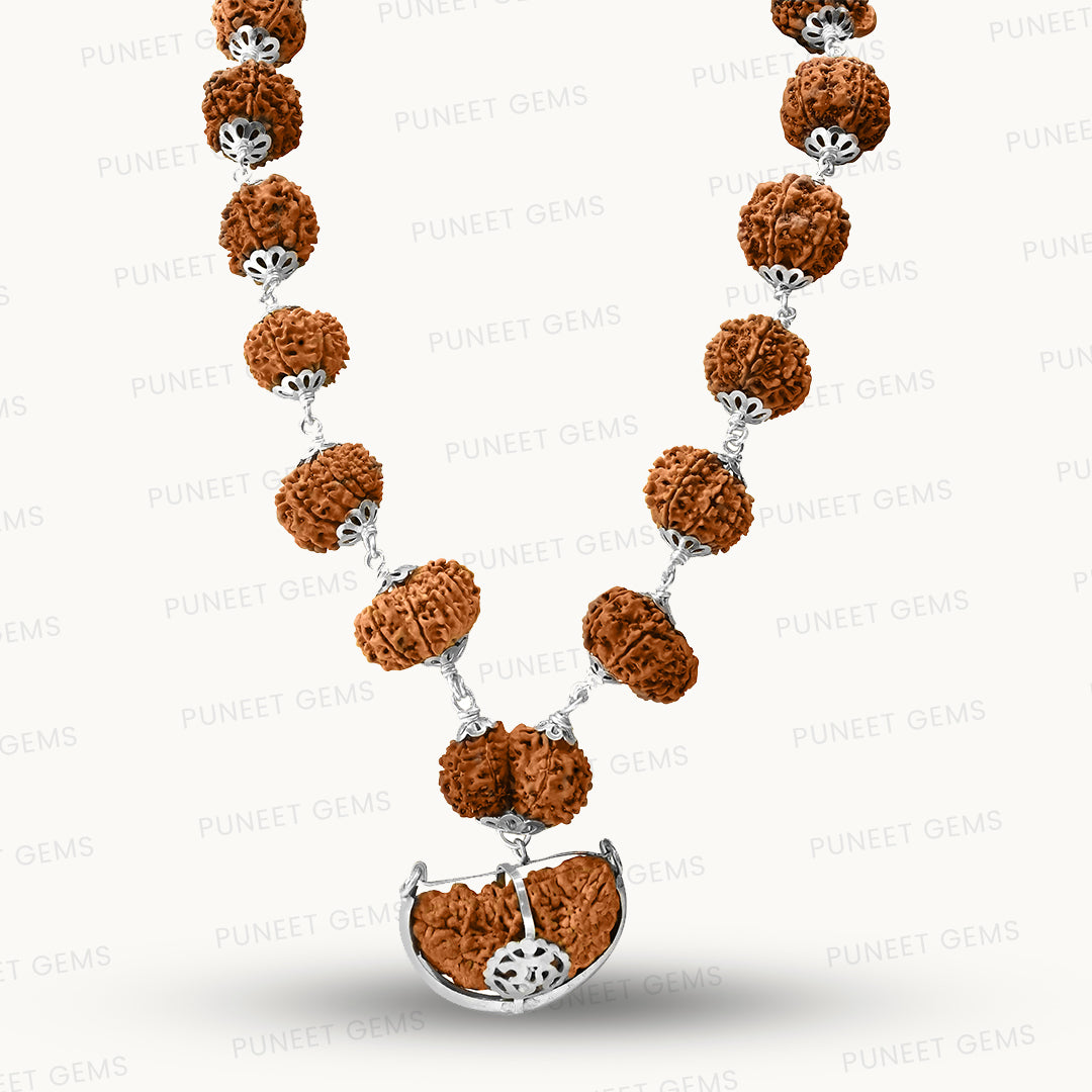Silver Sidh Rudraksha Mala – Handcrafted in Nepal