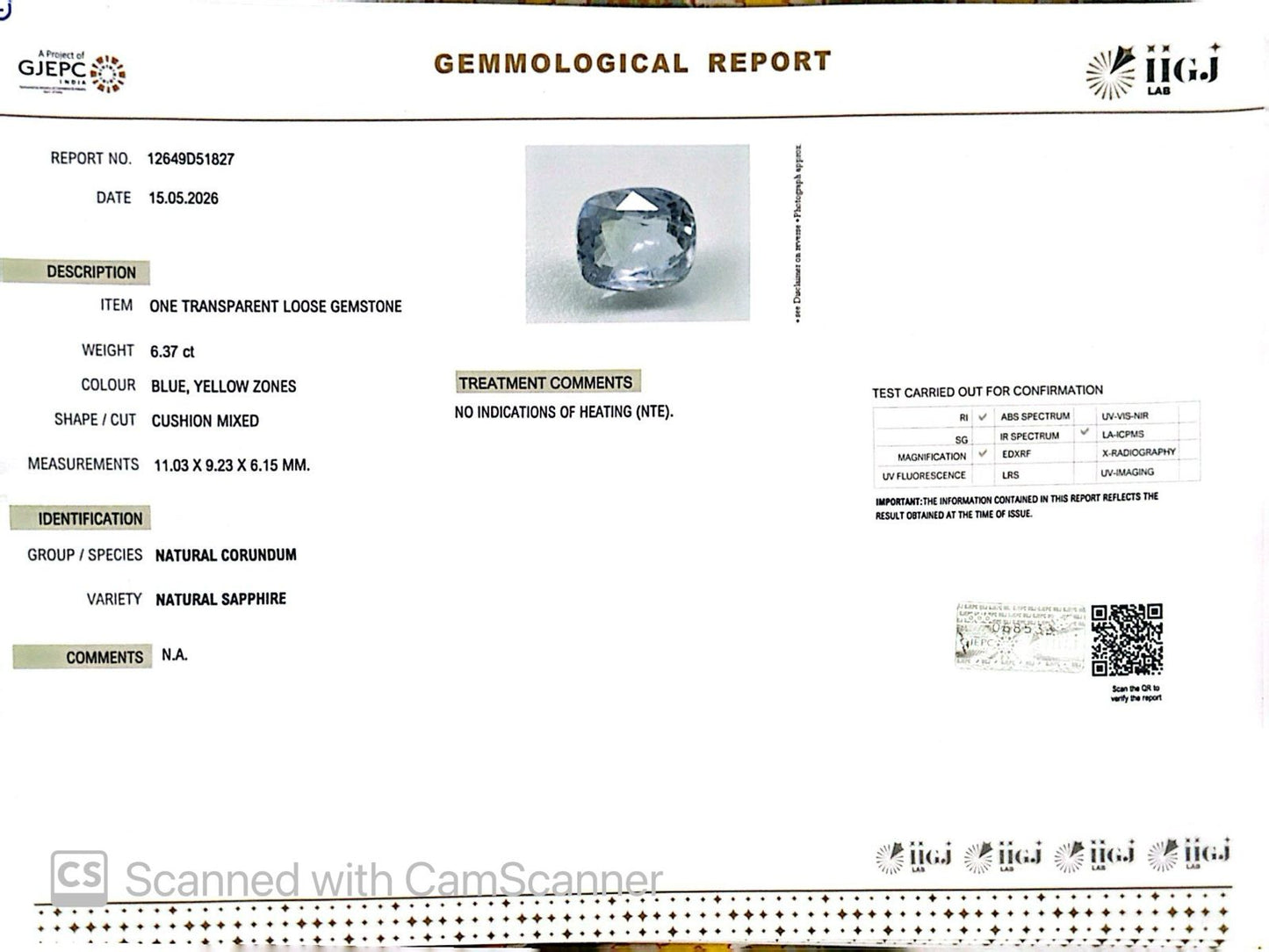Natural Blue Sapphire (Neelam) – Power, Protection & Saturn’s Blessing 6.37 CT