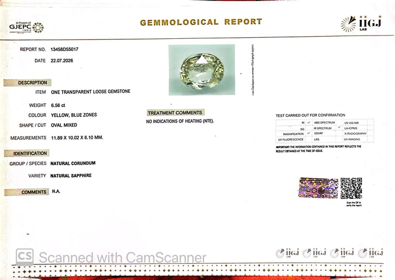 Pitambari Gems – Dual Power of Jupiter & Saturn in One Divine Stone 6.56 CT