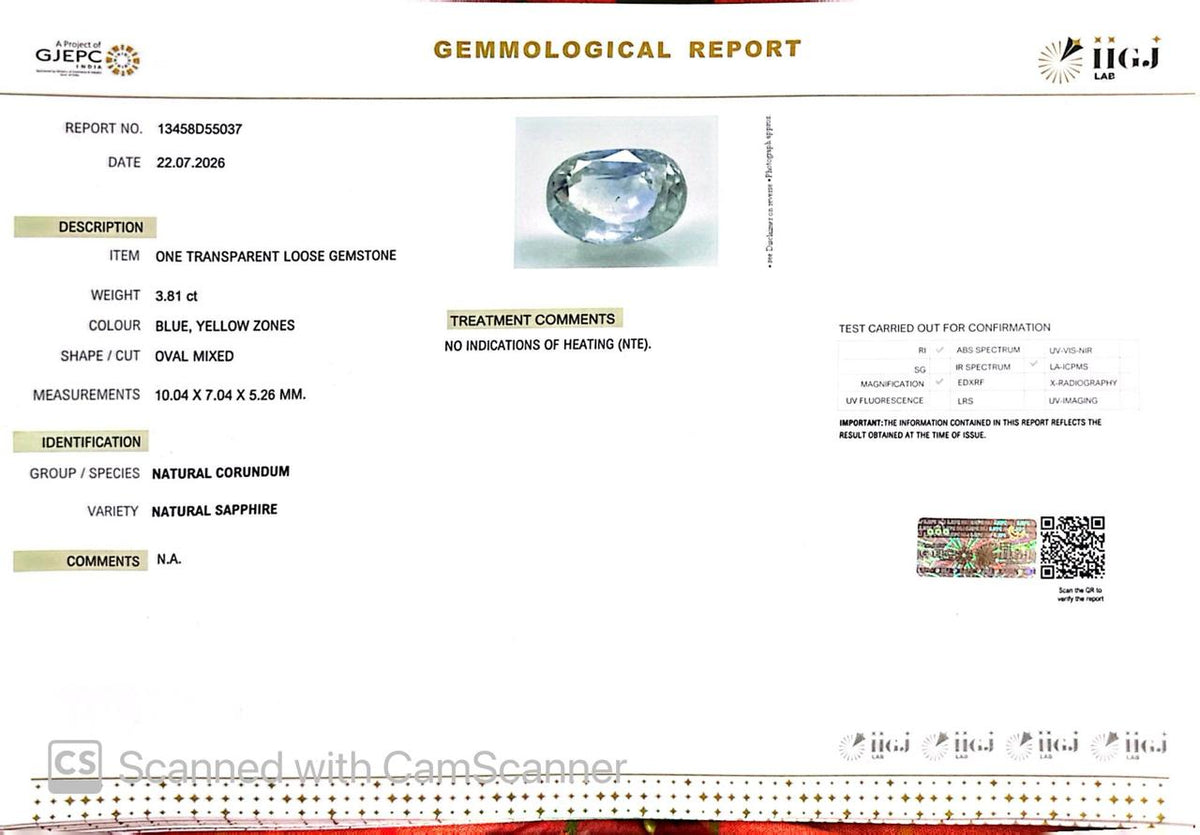 Pitambari Gems – Dual Power of Jupiter & Saturn in One Divine Stone 3.81 CT