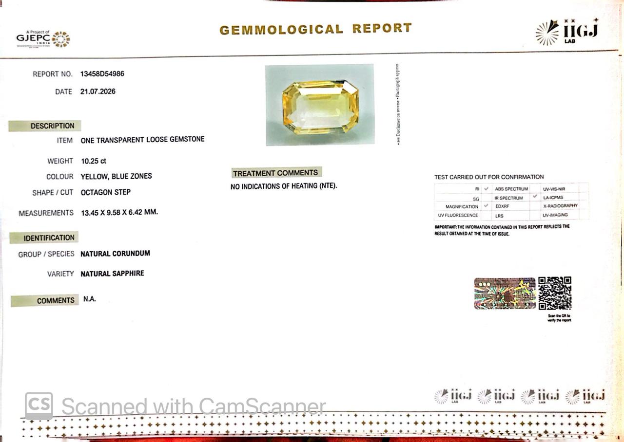 Pitambari Gems – Dual Power of Jupiter & Saturn in One Divine Stone 10.25 CT