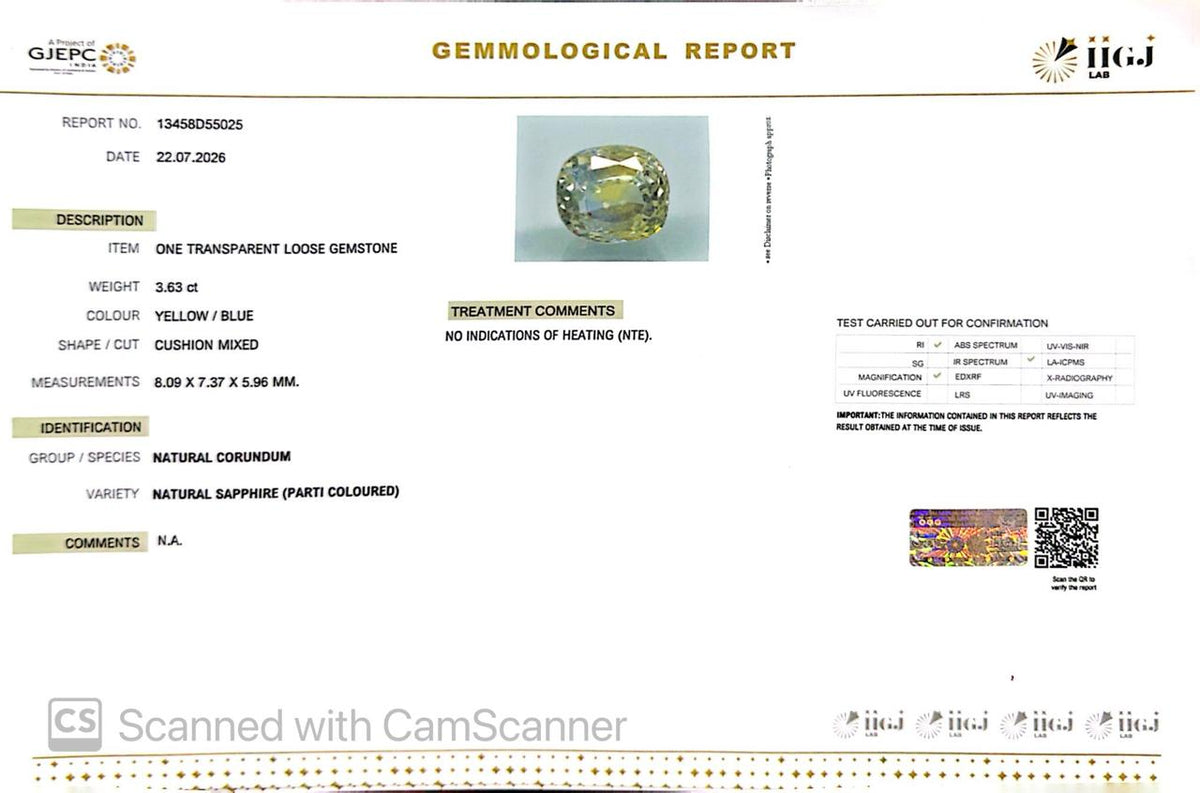 Pitambari Gems – Dual Power of Jupiter & Saturn in One Divine Stone 3.63 CT