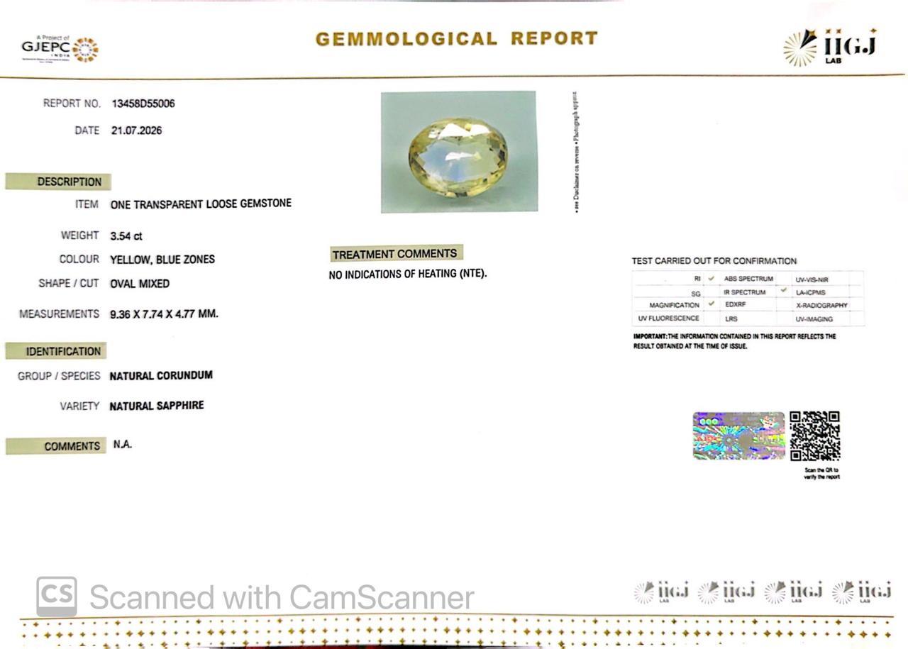 Pitambari Gems – Dual Power of Jupiter & Saturn in One Divine Stone 3.54 CT