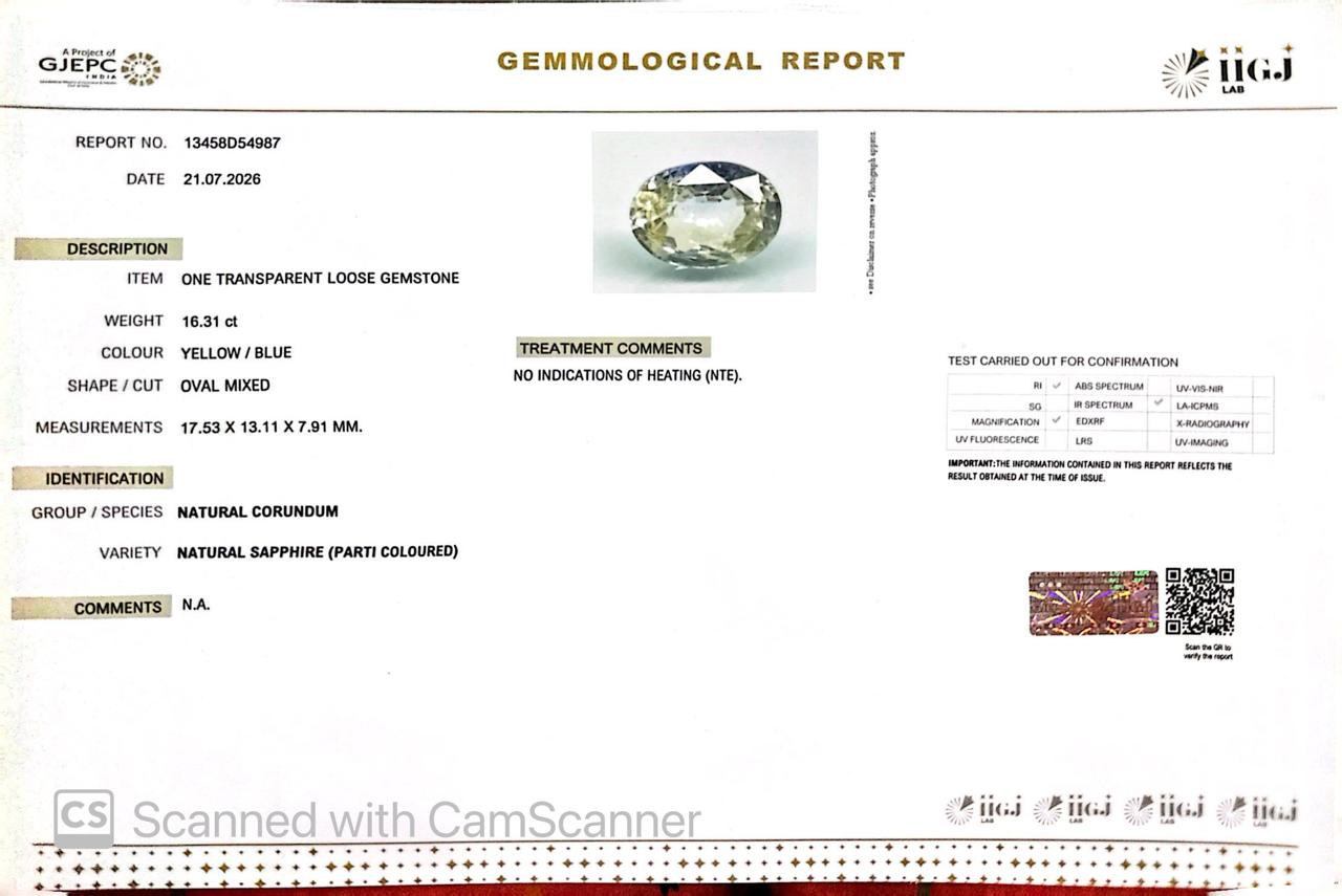 Pitambari Gems – Dual Power of Jupiter & Saturn in One Divine Stone 16.31 CT