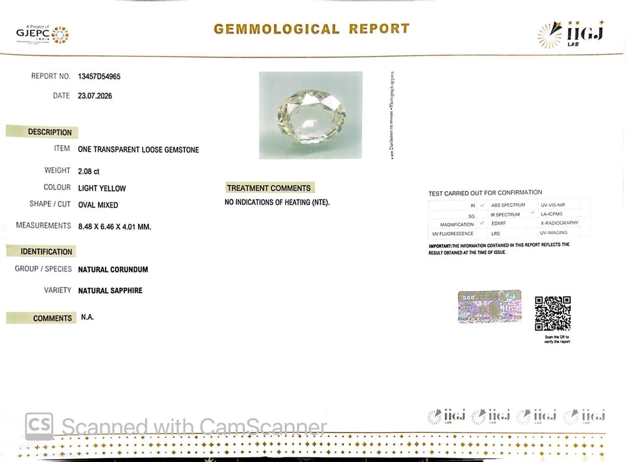 Natural White Sapphire Gemstone Online – Certified, Untreated & Ethically Sourced 2.08 CT