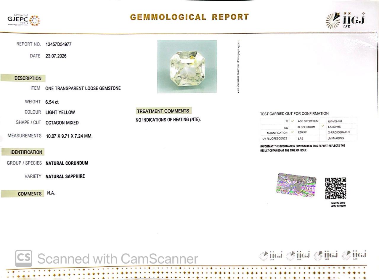 Natural White Sapphire Gemstone Online – Certified, Untreated & Ethically Sourced 6.54 CT
