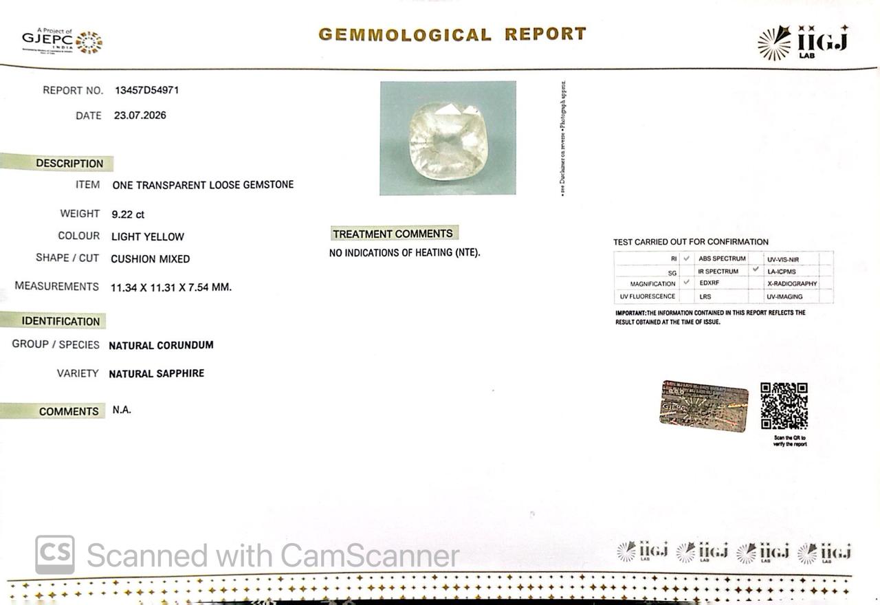 Natural White Sapphire Gemstone Online – Certified, Untreated & Ethically Sourced 9.22 CT