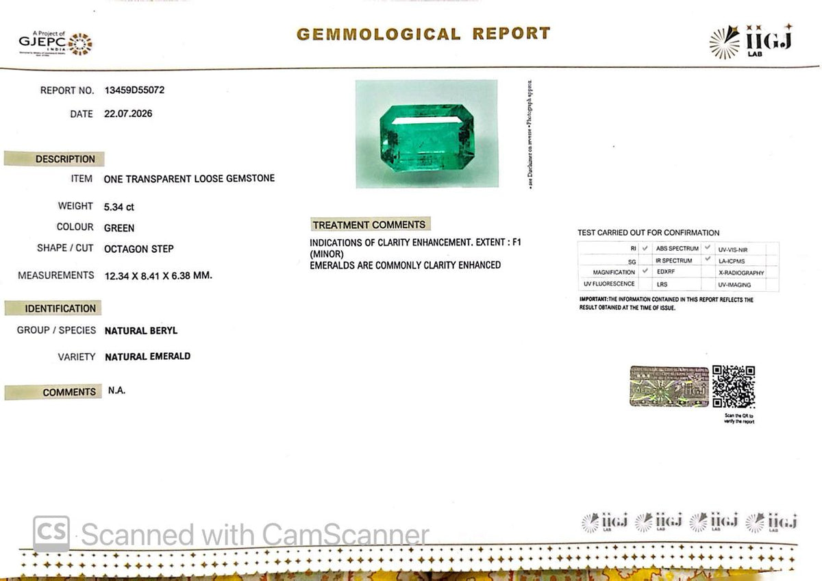 Natural Emerald (Panna) – Wisdom, Prosperity & Planet Mercury’s Blessing 5.34 CT