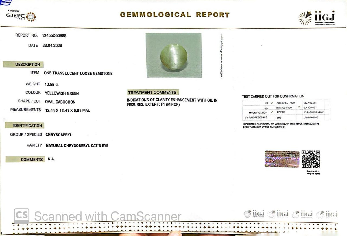 Natural Cat’s Eye Gemstone (Lehsunia) – Protection, Intuition & Ketu’s Power 10.55 CT