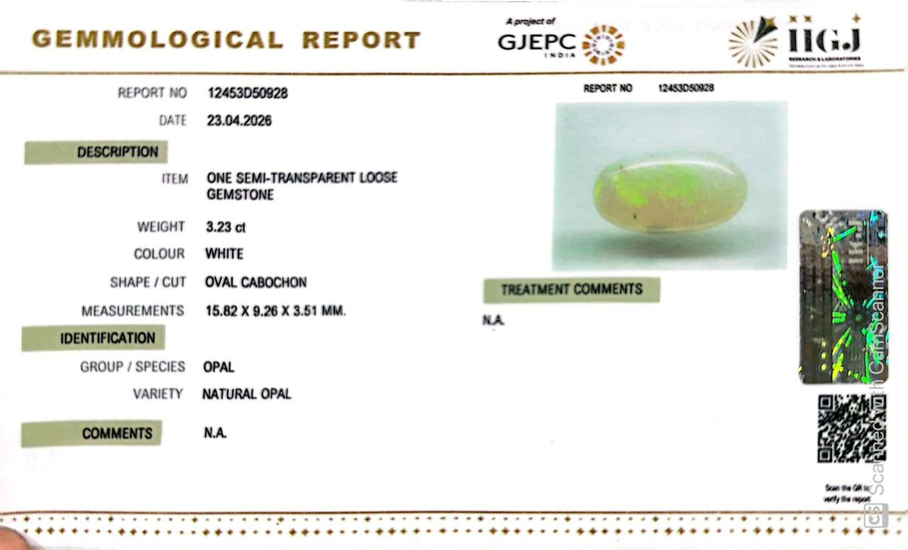 Australian Opal – The Gem of Radiant Fire, Rarity & Intuition 3.23 CT