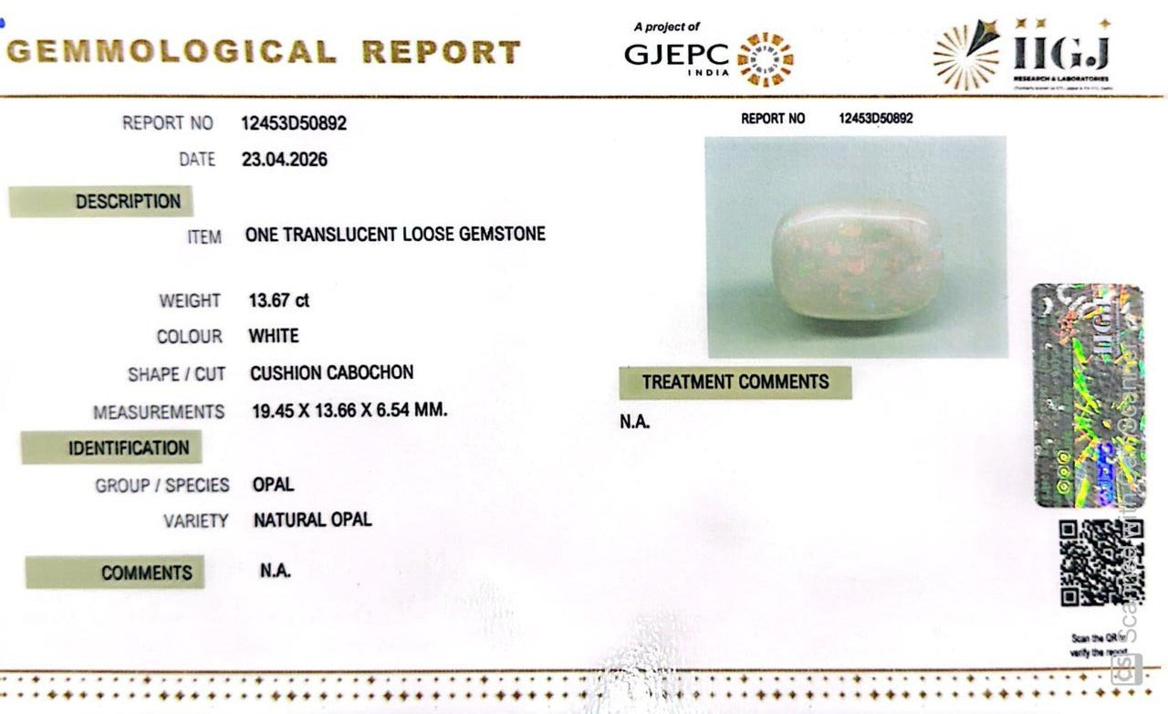 Australian Opal – The Gem of Radiant Fire, Rarity & Intuition 13.67 CT