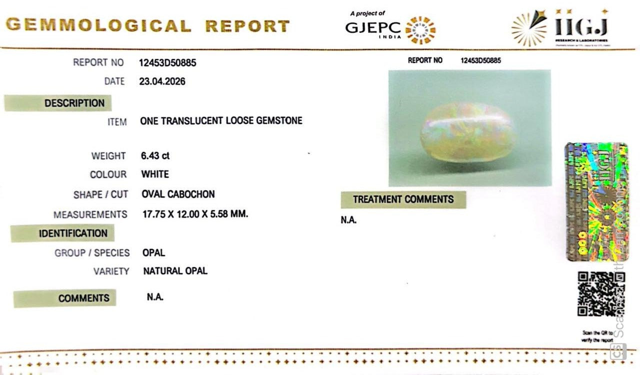 Australian Opal – The Gem of Radiant Fire, Rarity & Intuition 6.43 CT