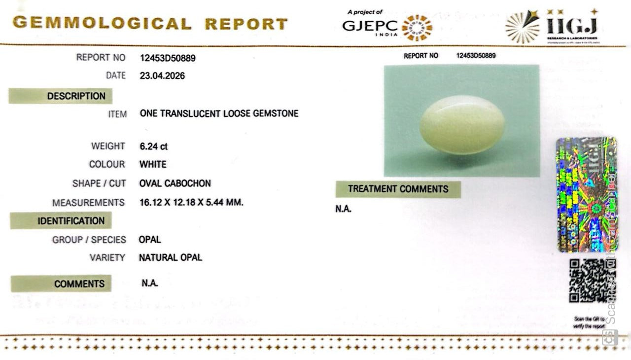 Australian Opal – The Gem of Radiant Fire, Rarity & Intuition 6.24 CT