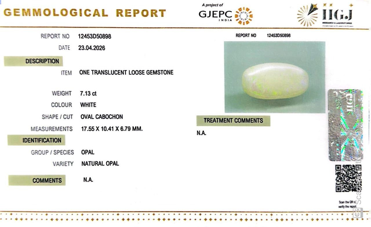 Australian Opal – The Gem of Radiant Fire, Rarity & Intuition 7.13 CT