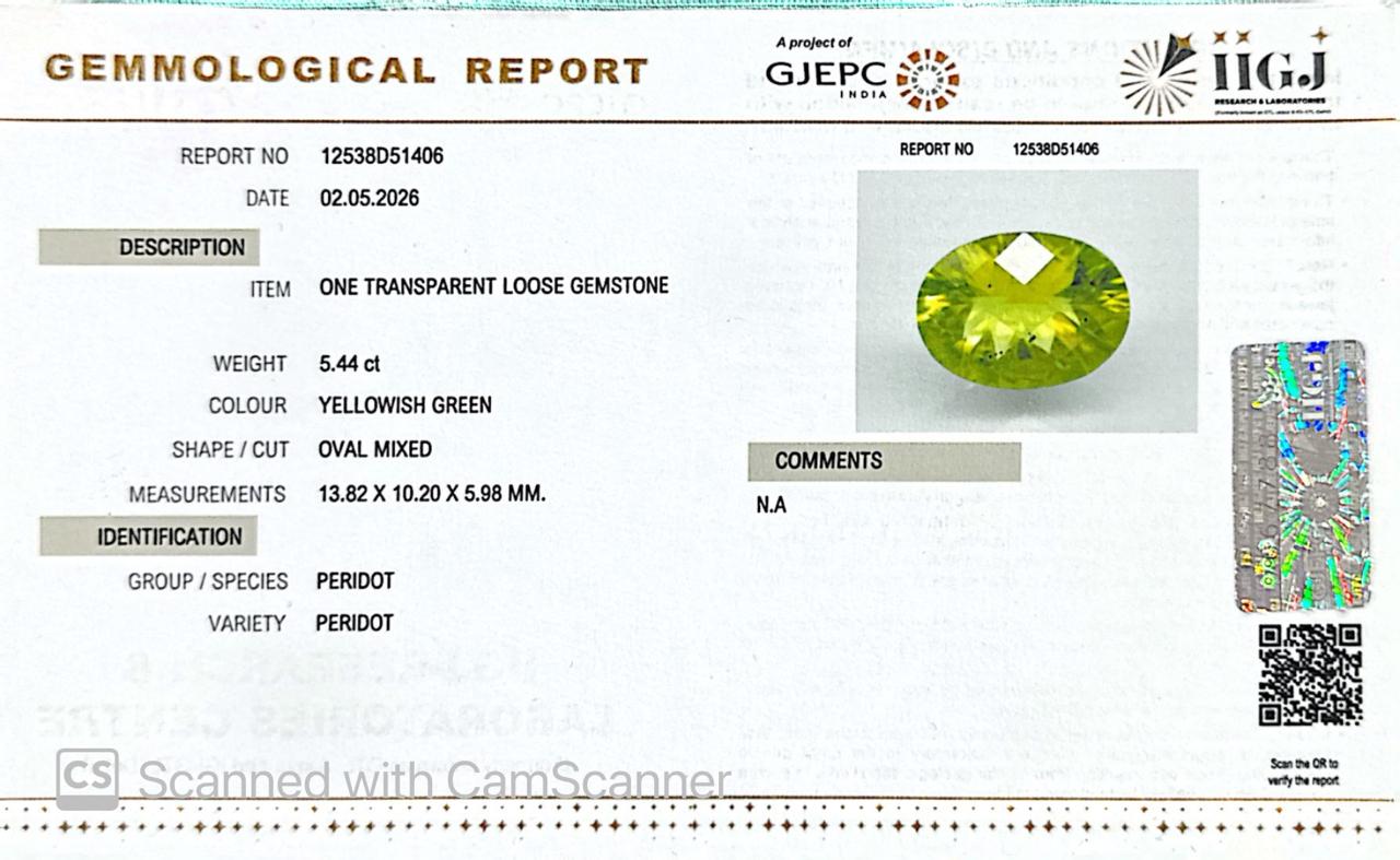 Peridot Gemstones – The Stone of Abundance, Light & Renewal 5.44 CT