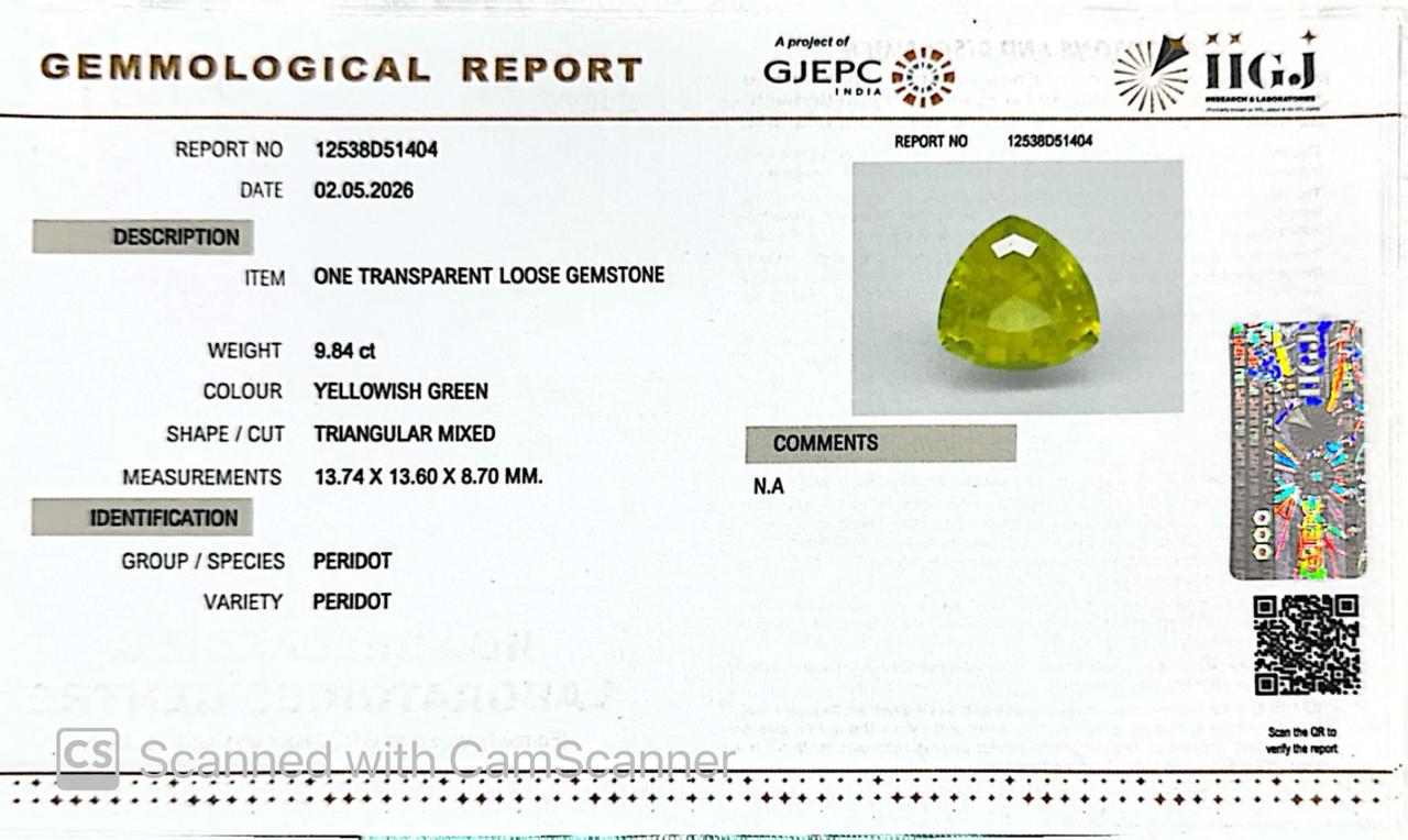Peridot Gemstones – The Stone of Abundance, Light & Renewal 9.84 CT