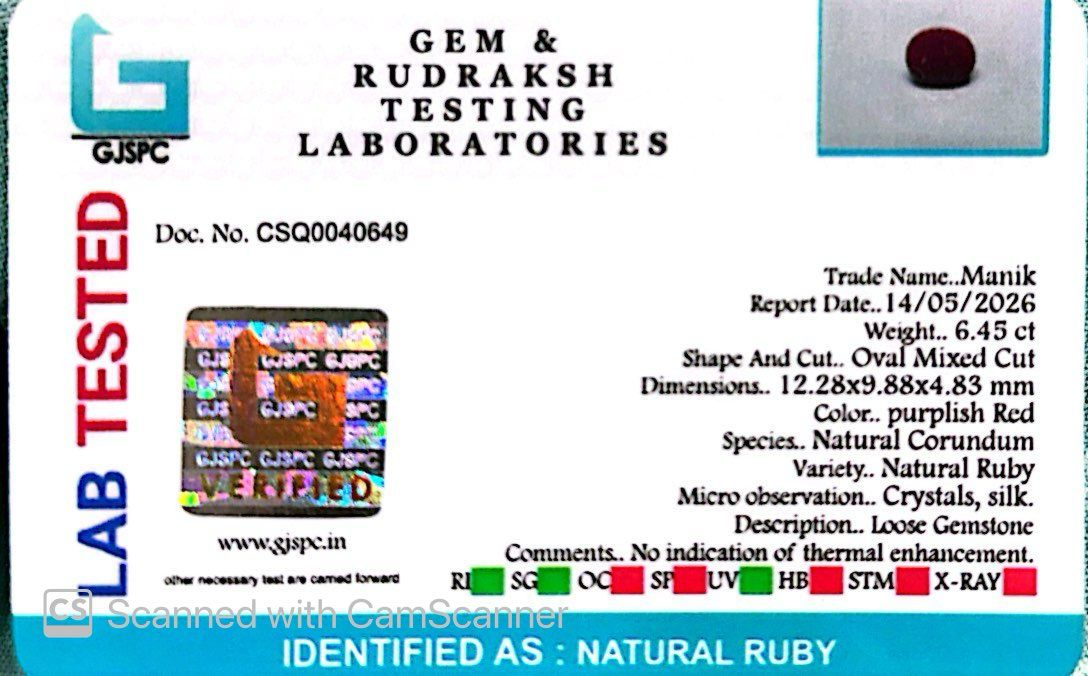 Natural Ruby Gemstone – The King of Gems 6.45 CT