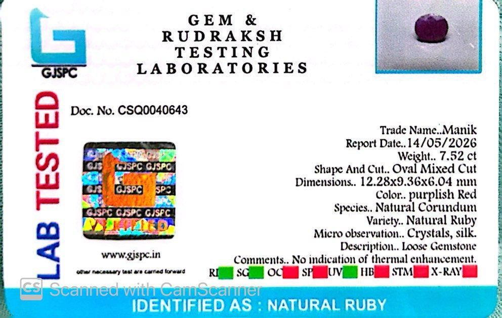 Natural Ruby Gemstone – The King of Gems 7.52 CT