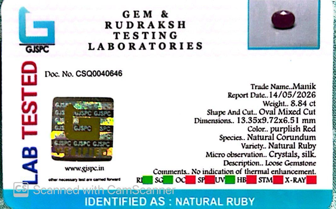 Natural Ruby Gemstone – The King of Gems 8.84 CT