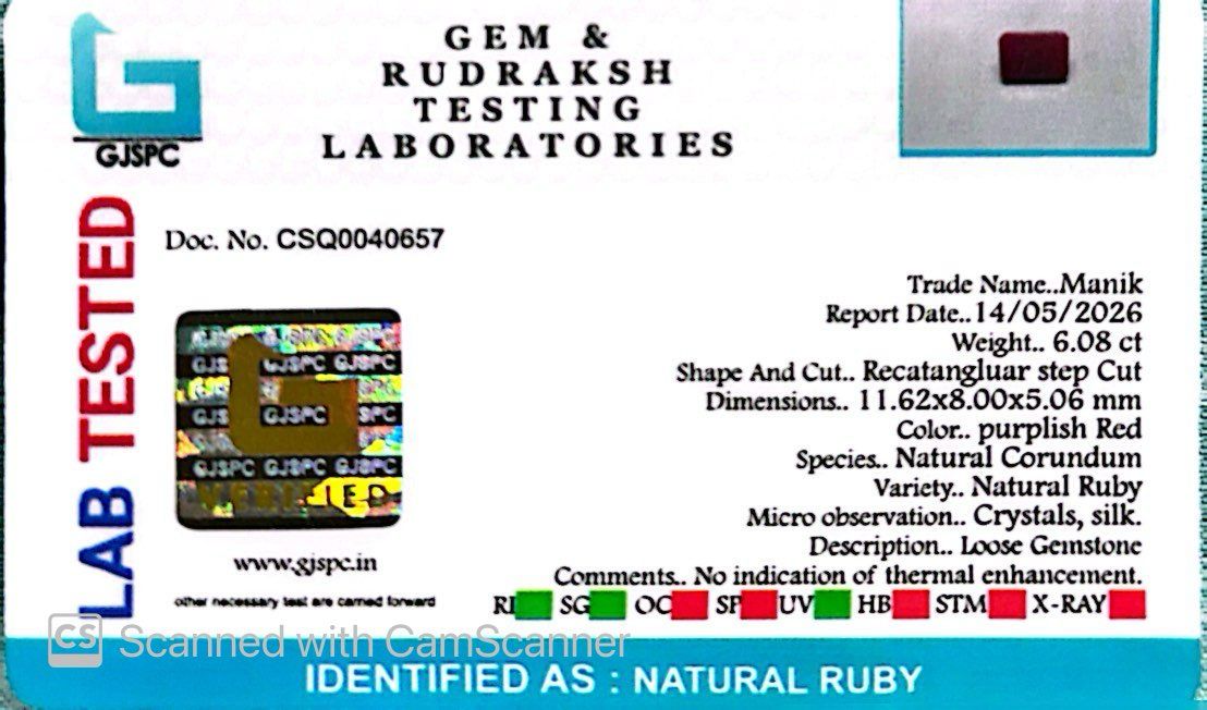 Natural Ruby Gemstone – The King of Gems 6.08 CT